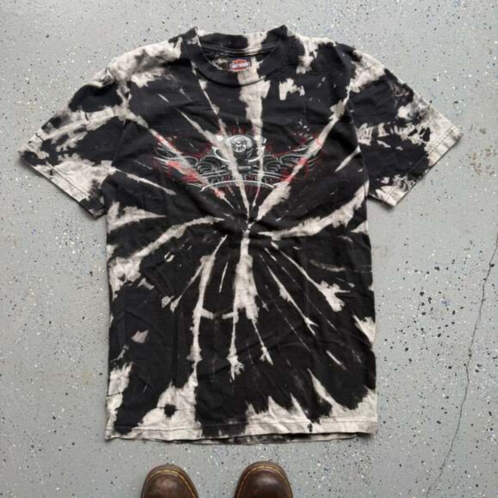 Harley-Davidson Z&M Latrobe PA Tie Dye T-Shirt Medium Black White